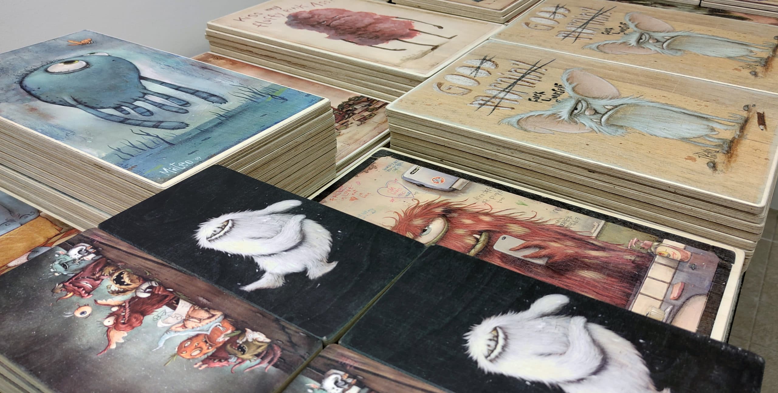 Kunstdruck auf Pappelholz — Zozoville Gallery Künstler Johan Potma und Mateo Dineen